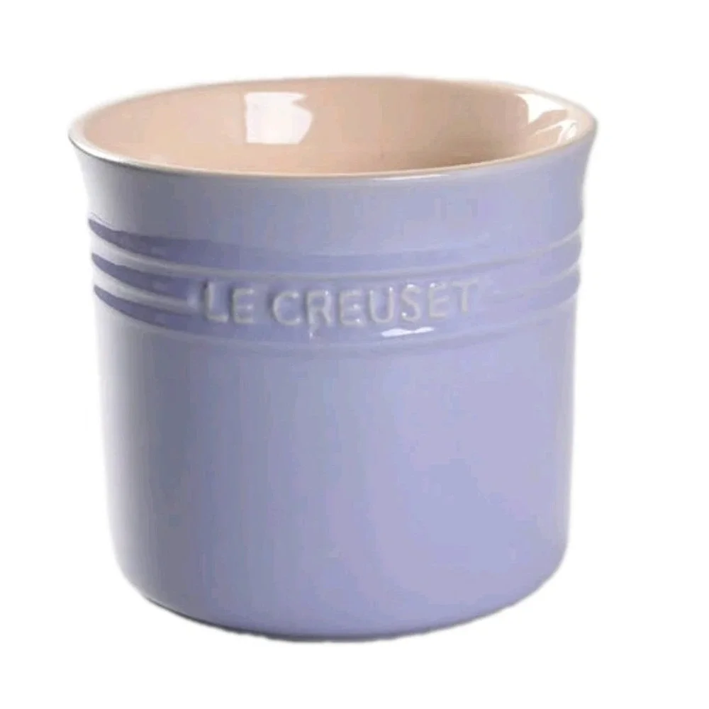 Rare Le Creuset Stoneware Utensil Crock Provence Bluebell Purple Grandmillennial